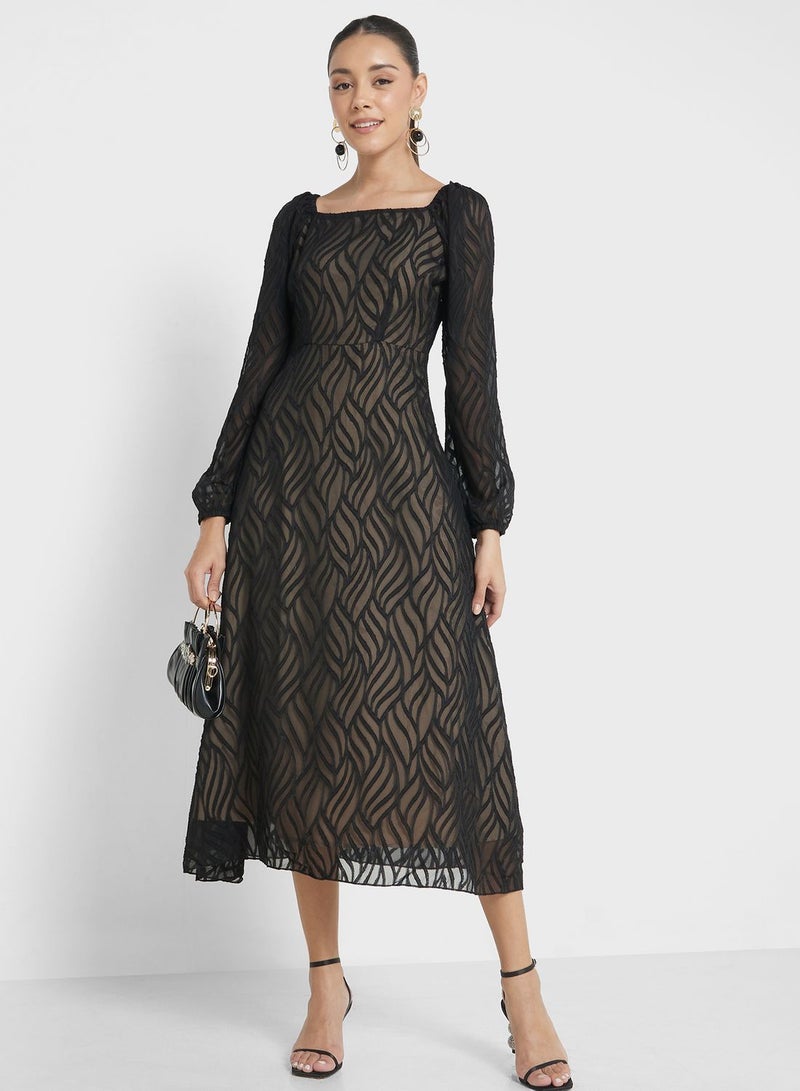 Puff Sleeve Lace Dress