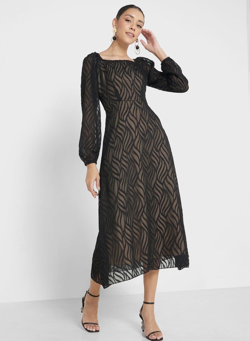 Puff Sleeve Lace Dress