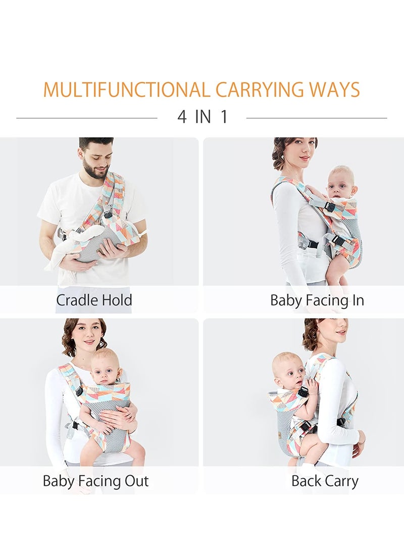 Baby Carrier, Lightweight Breathable Baby Carrier,  4-in-1 Infant Carrier, Convertible Front and Back Child Carrier Backpack, Multi-Function for Newborn Toddler 0 to 36 Months