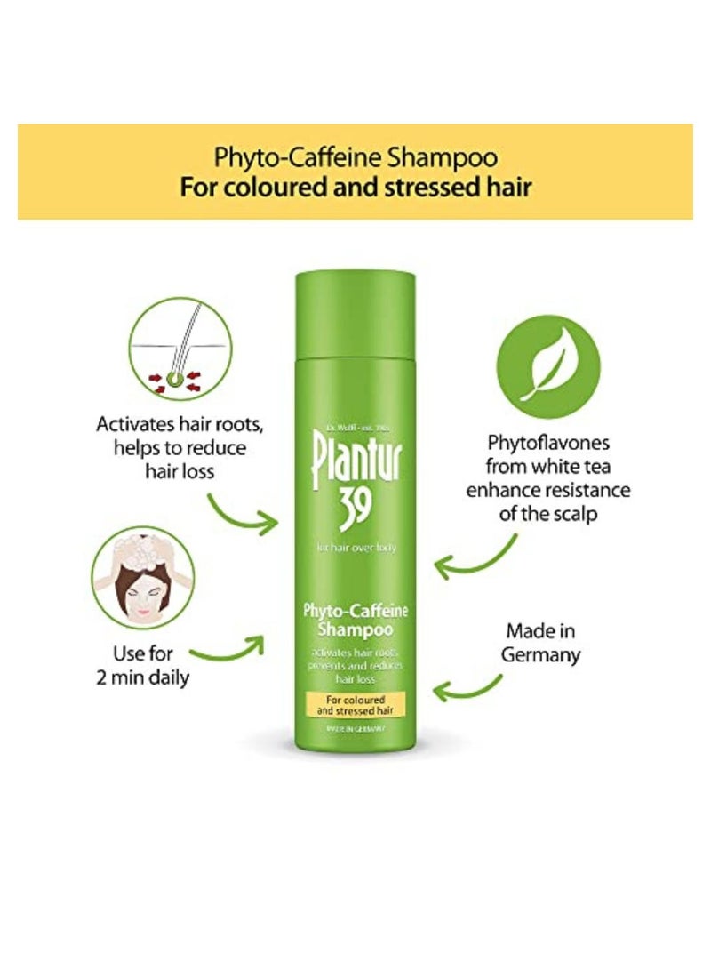 Phyto-Caffeine Shampoo 2 x 250ml For Couloured and Stressed Hair Made In Germany