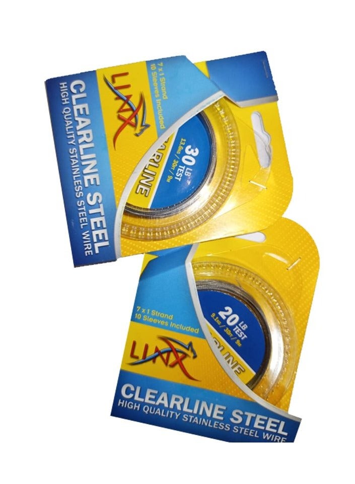 LINX Clearline Steel 7X1 Strand 10 sleeves Nylon coated Wire (Pack of 2)