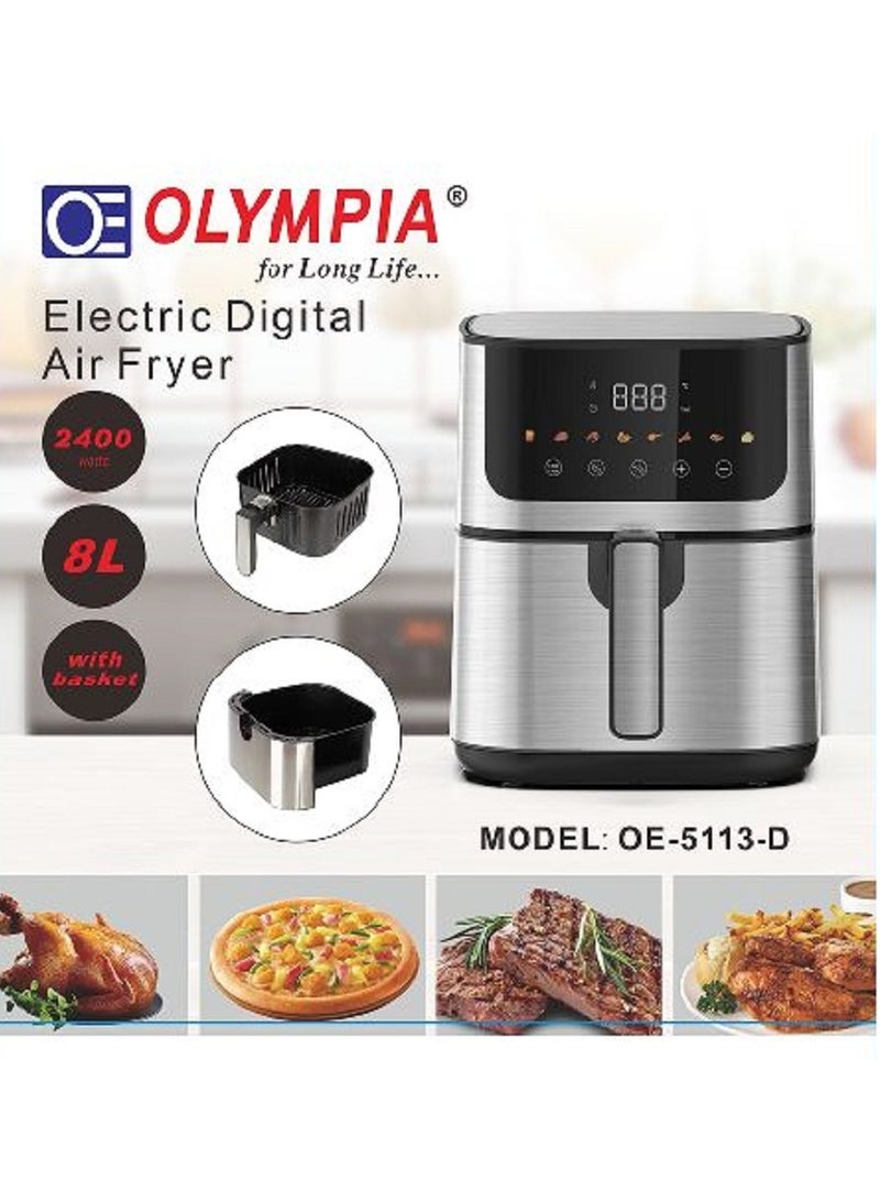 Electric Digital Air Fryer 8 Ltr 2400 W