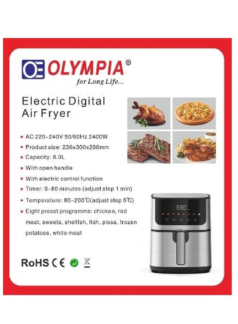 Electric Digital Air Fryer 8 Ltr 2400 W