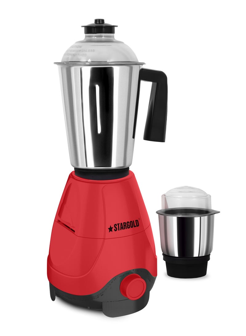 2 In 1 Mixer Grinder 600 Watts Powerful Copper Motor With 1.2 Liter 3 Stainless Steel Liquidizing Jar And Blades