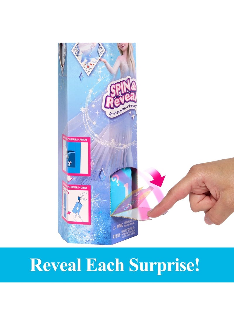 Disney Frozen Elsa Fashion Doll Set, Spin & Reveal with 11 Surprises Including 5 Accessories, 5 Stickers & Play Scene