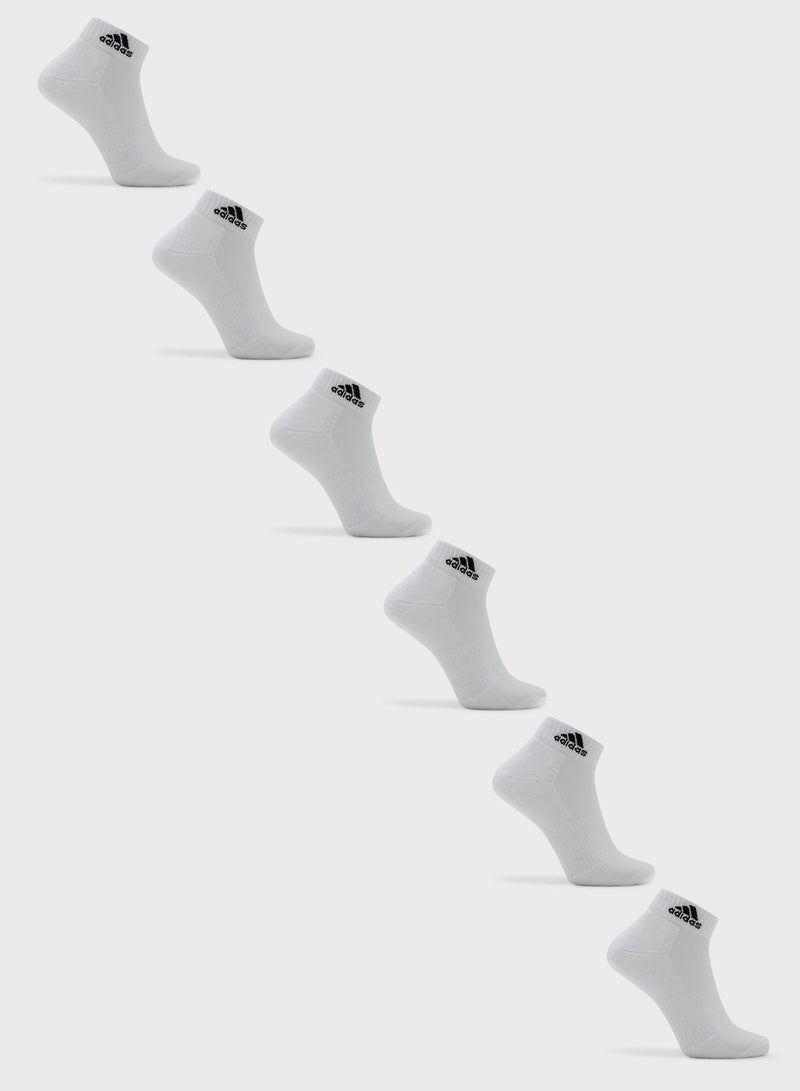 CUSHIONED SPORTSWEAR ANKLE SOCKS 6 PAIR PACK