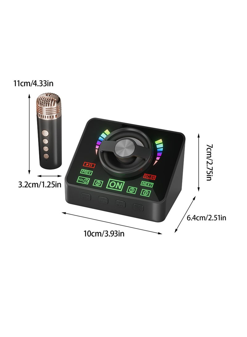 Karaoke Machine Portable Bluetooth Speaker System With 1 Wireless Microphones Home Family Singing Speaker