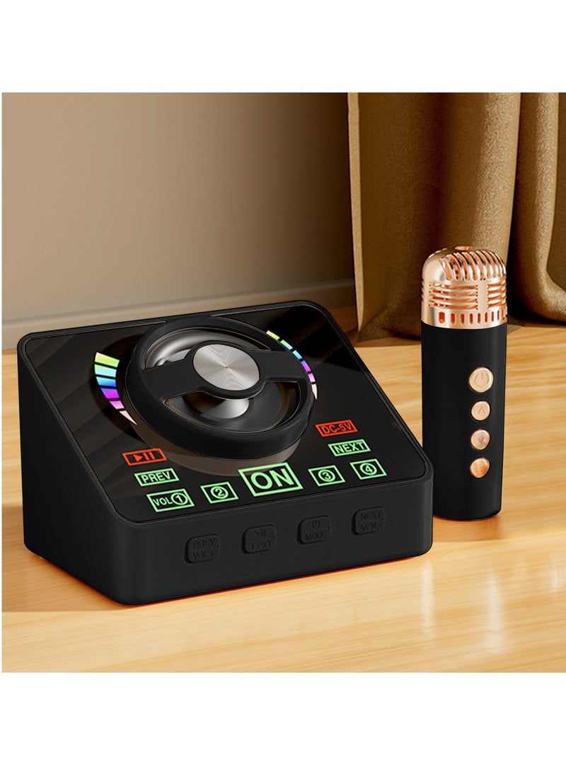 Karaoke Machine Portable Bluetooth Speaker System With 1 Wireless Microphones Home Family Singing Speaker