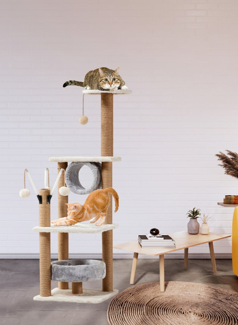 Cat Tree Cat House Cat Toys Cat Climbing Frame cat Drill Bucket Cat Jumping Platform Cat Scratching Pillar Cat Supplies Cat Scratching Plate standing Pet Condo Furniture