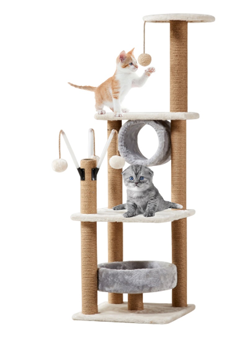 Cat Tree Cat House Cat Toys Cat Climbing Frame cat Drill Bucket Cat Jumping Platform Cat Scratching Pillar Cat Supplies Cat Scratching Plate standing Pet Condo Furniture