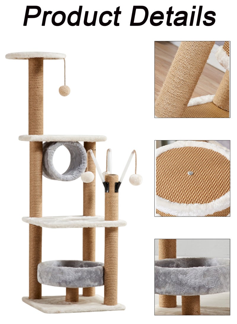 Cat Tree Cat House Cat Toys Cat Climbing Frame cat Drill Bucket Cat Jumping Platform Cat Scratching Pillar Cat Supplies Cat Scratching Plate standing Pet Condo Furniture