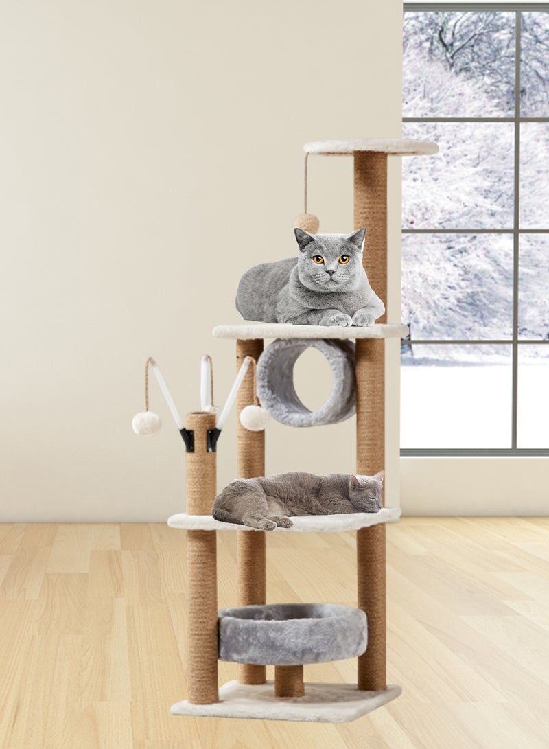 Cat Tree Cat House Cat Toys Cat Climbing Frame cat Drill Bucket Cat Jumping Platform Cat Scratching Pillar Cat Supplies Cat Scratching Plate standing Pet Condo Furniture