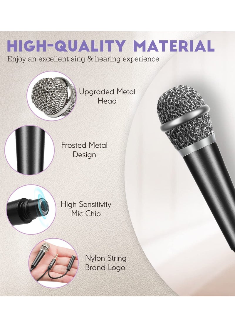 Mini Microphone Karaoke Tiny Singing Mic Equipment for Voice Recording Interviews Speeches 3.5mm Audio Connector Suitable for Laptop Cellphone Phone Ages 3+ 5PCS