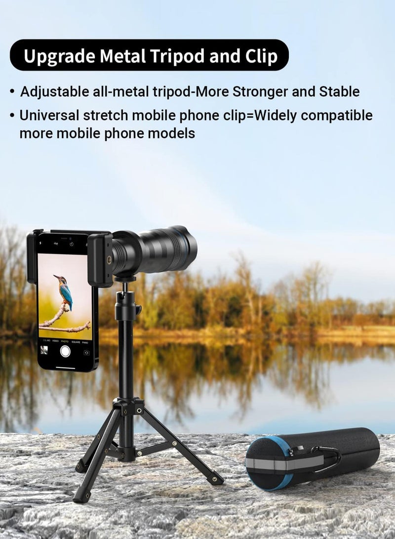 Power 36X HD Telephoto Lens, Telephoto Mobile Cell Phone Lens with Tripod for iPhone 14/13 Pro, for Samsung and Most Smartphone