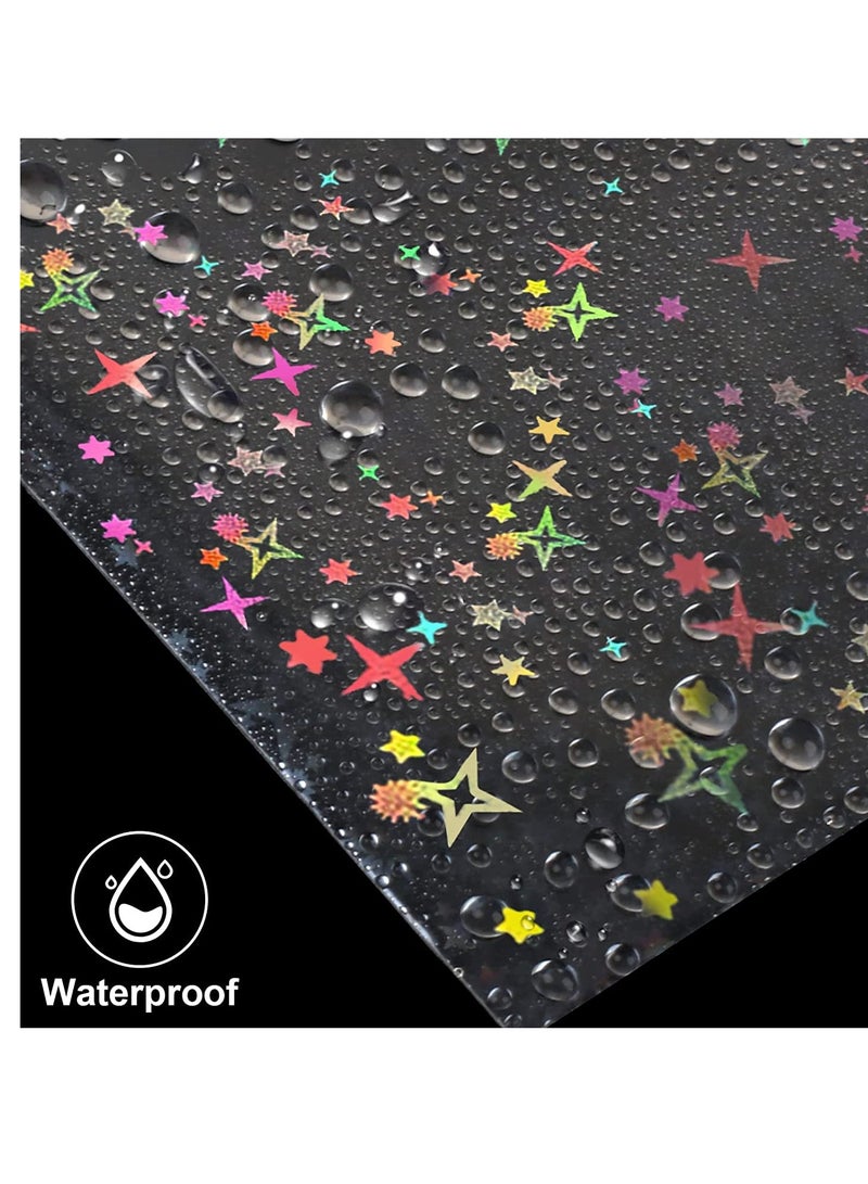 200 Pcs Kpop Photocard Sleeves, Little Star Laser Flashing Card Sleeves, Star Glass Gemstone Rainbow Holographic Card Sleeves Trading Card Protector for Photocard Kpop Photo Cards, 61 x 88 mm