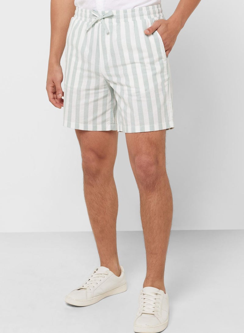 Striped Drawstring Shorts