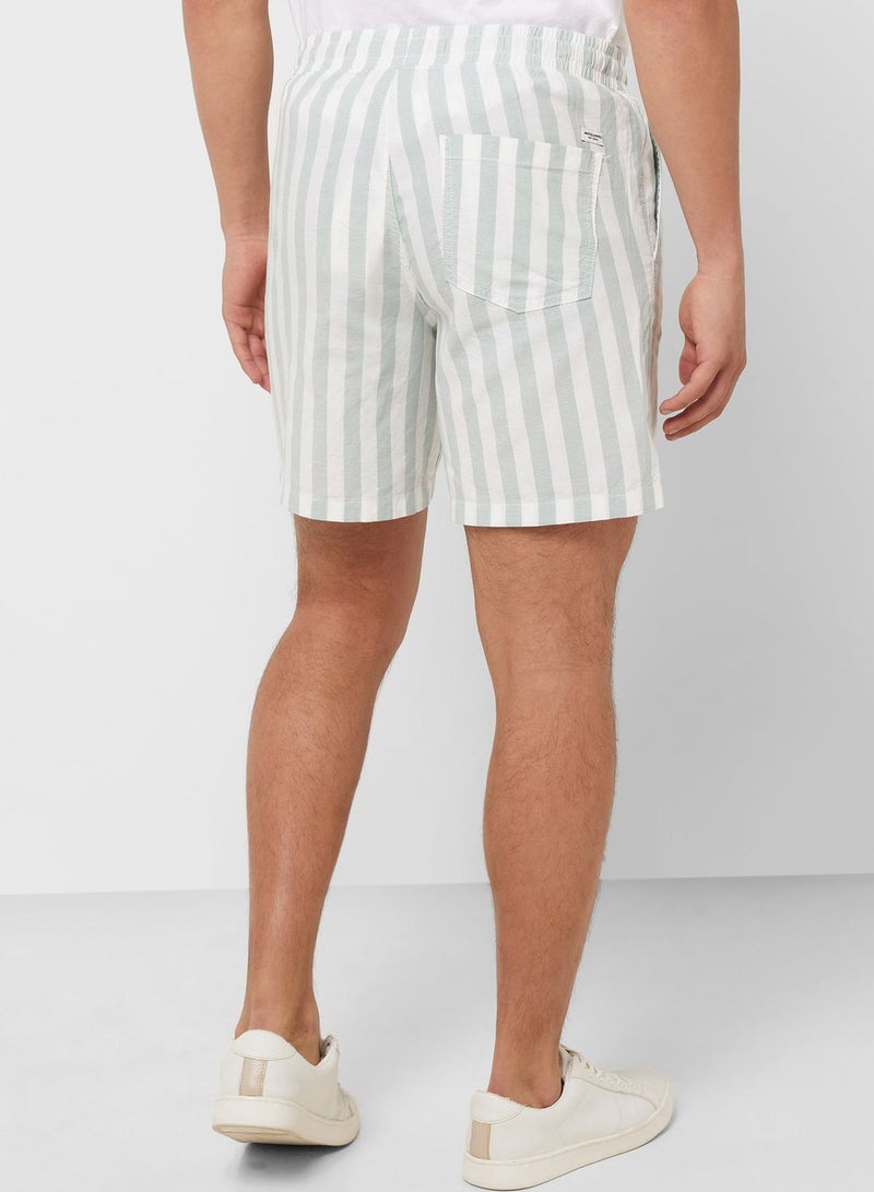 Striped Drawstring Shorts