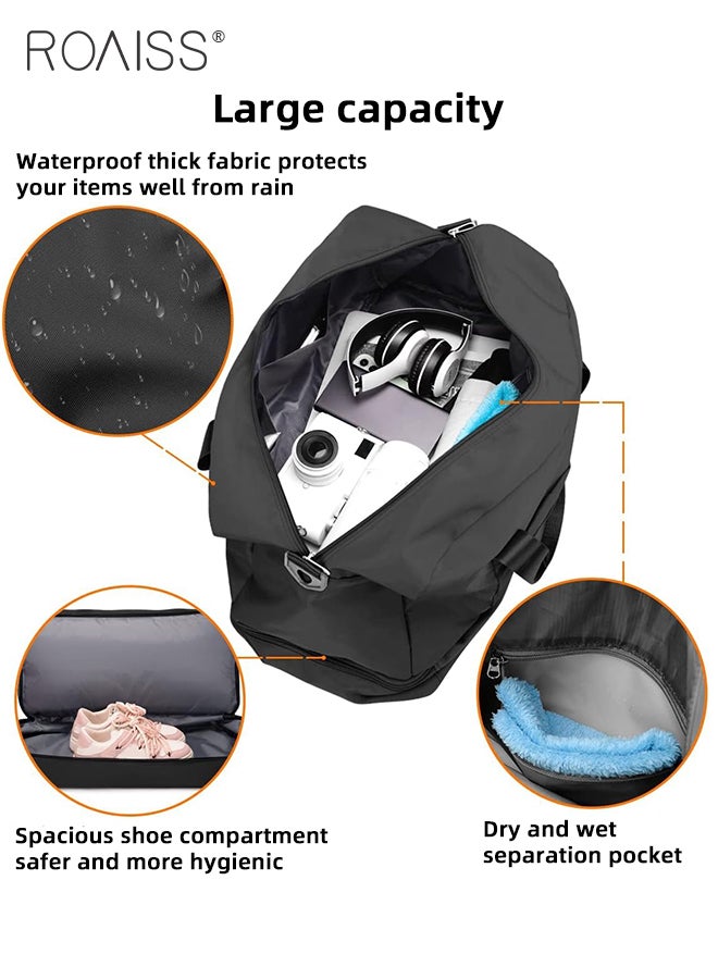 Multifunctional Fitness Sports Bag for Man Foldable Waterproof Large Capacity Luggage Bag Mans Multi Compartment Design Dry and Wet Separation Travel Bag with Independent Shoe Compartment