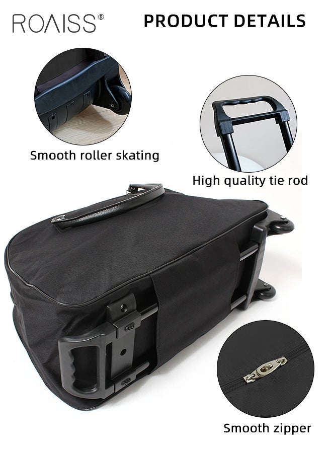 Unisex Trolley Travel Bag Oxford Fabric Premium Large Capacity Foldable Multifunctional Luggage Bag with Various Carrying Methods Waterproof Sports Fitness Bag with Smooth Zipper and Wheels