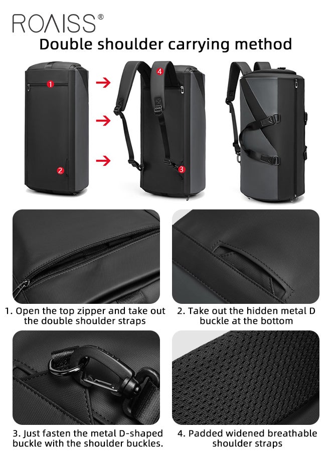 Multifunctional Fitness Travel Bag for Man Business Large Capacity Expandable Suit Bag Mans Multi Compartment Design Foldable Waterproof Luggage Bag with Independent Shoe Compartment