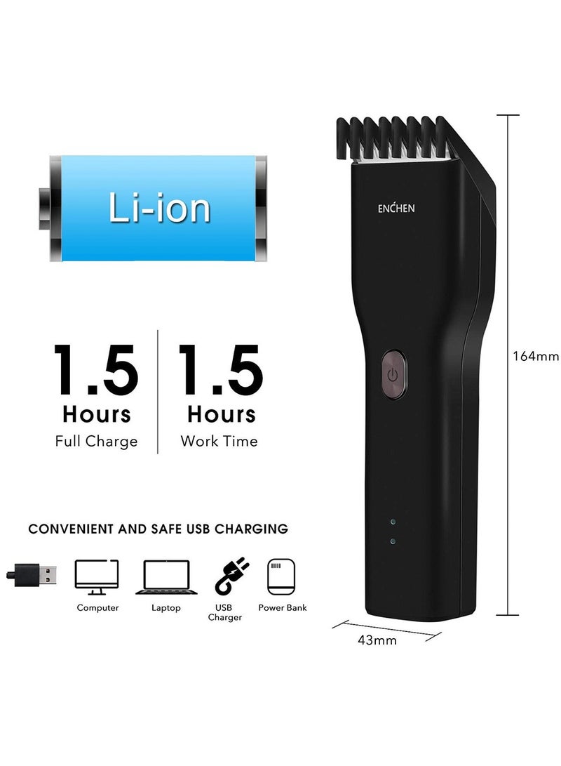 Hair Clipper Cordless, All-in-One Hair Trimmer for Men, 0.7mm -21mm Haircut Length, 2 Gears Speed, USB Fast Charging, with Oil, Professional Electric Beard Trimmer Grooming Kit for Men Kids Barbers