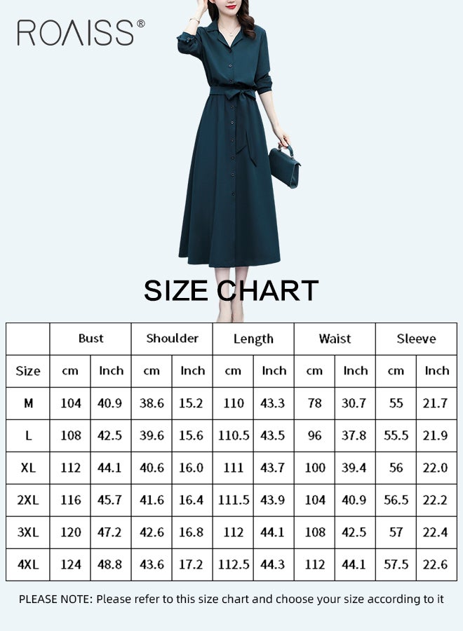 French Lapel Shirt Dresses for Women with Pocket Design Premium Solid Color Long Sleeve Buttoned Vertical Hem High Waist Dress Ladies Simple Elegant Temperament Wedding Guest Costumes