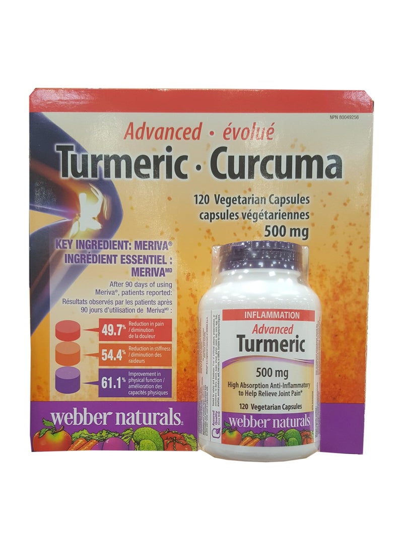 Webber Naturals Turmeric Curcumin 3050 mg (raw Herb) 120 Vegetarian Capsules