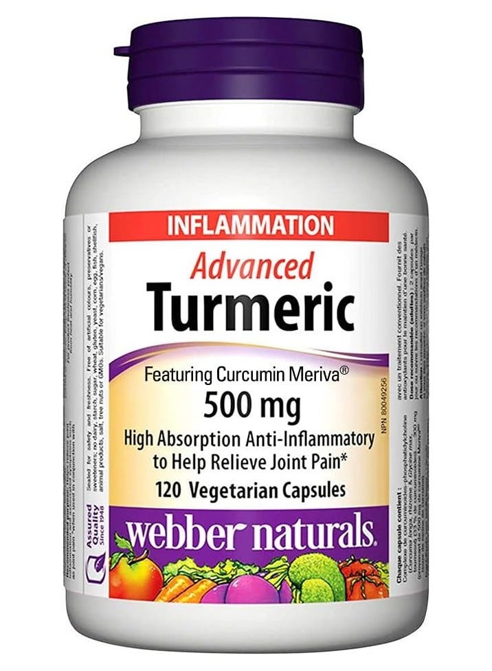 Webber Naturals Turmeric Curcumin 3050 mg (raw Herb) 120 Vegetarian Capsules