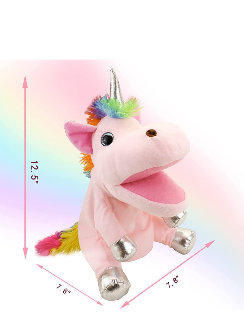 Animal Hand Puppets Unicorn Toys, Role-Play Toy Puppets for Kids Storytelling Imaginative Pretend Play Teaching Preschool Gifts for  Adults Kids Girls Boys Plush Stuffed Unicorn
