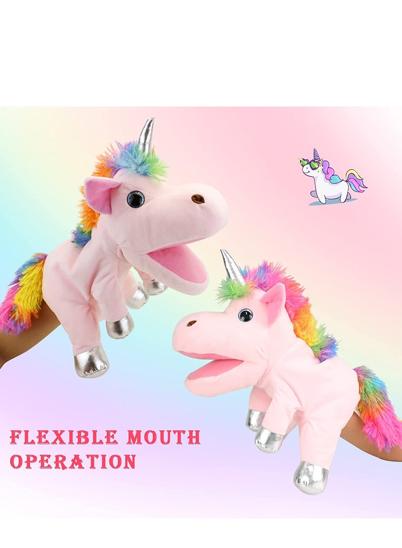 Animal Hand Puppets Unicorn Toys, Role-Play Toy Puppets for Kids Storytelling Imaginative Pretend Play Teaching Preschool Gifts for  Adults Kids Girls Boys Plush Stuffed Unicorn