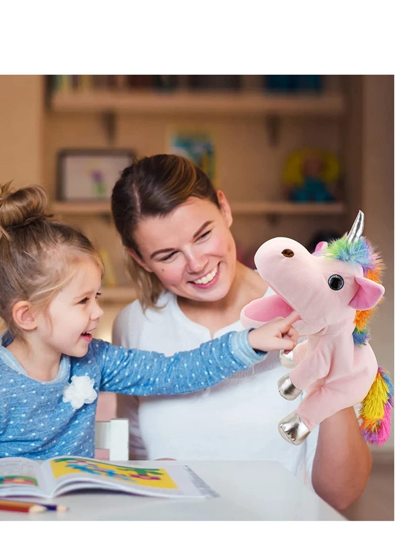 Animal Hand Puppets Unicorn Toys, Role-Play Toy Puppets for Kids Storytelling Imaginative Pretend Play Teaching Preschool Gifts for  Adults Kids Girls Boys Plush Stuffed Unicorn