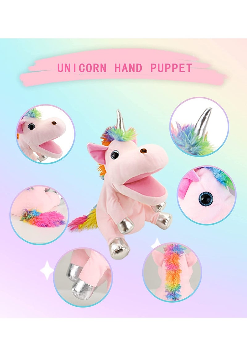 Animal Hand Puppets Unicorn Toys, Role-Play Toy Puppets for Kids Storytelling Imaginative Pretend Play Teaching Preschool Gifts for  Adults Kids Girls Boys Plush Stuffed Unicorn