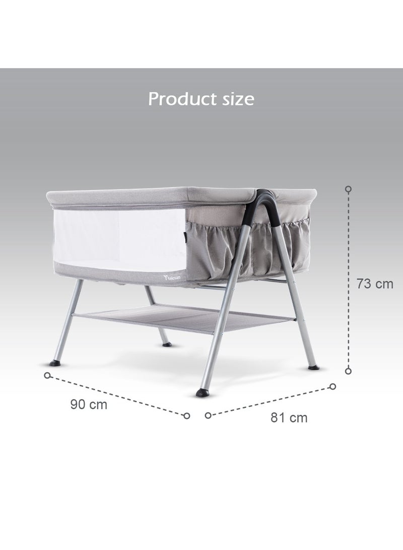 Teknum FELLOW 2 Twin Bedside Crib Bassinet - Grey