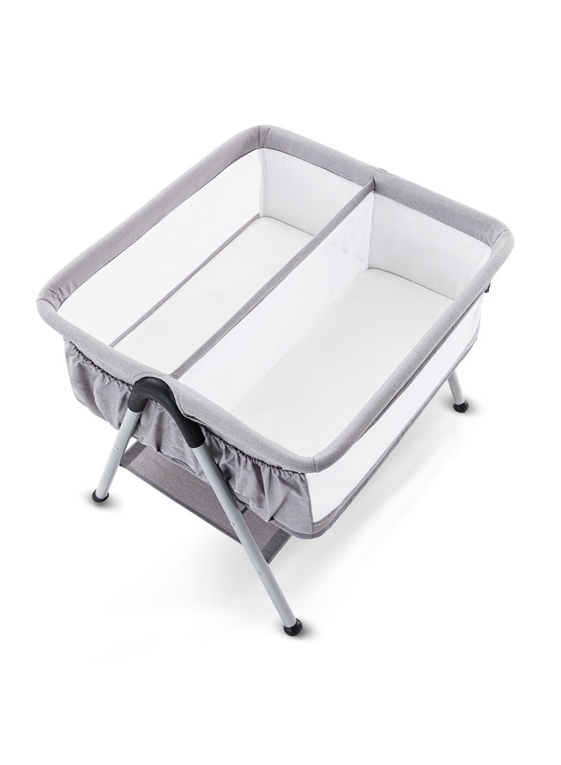 Teknum FELLOW 2 Twin Bedside Crib Bassinet - Grey