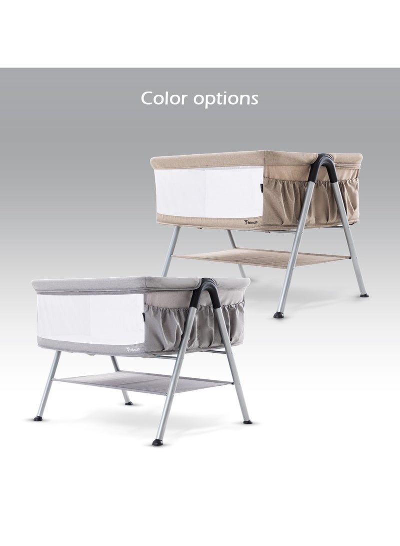 Teknum FELLOW 2 Twin Bedside Crib Bassinet - Grey