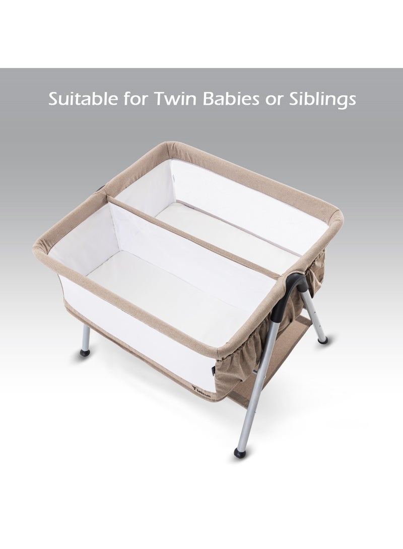 Teknum FELLOW 2 Twin Bedside Crib Bassinet - Ivory