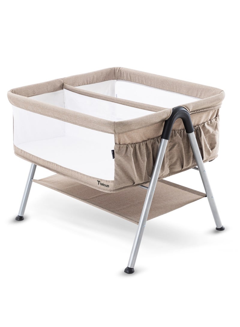 Teknum FELLOW 2 Twin Bedside Crib Bassinet - Ivory