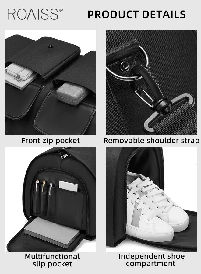 Multifunctional Expandable Suit Bag for Man Business Large Capacity Fitness Luggage Bag Mans Foldable Waterproof Multi Compartment Design Travel Bag with Independent Shoe Compartment