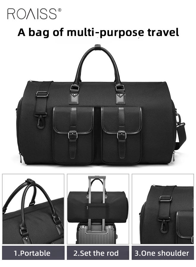 Multifunctional Expandable Suit Bag for Man Business Large Capacity Fitness Luggage Bag Mans Foldable Waterproof Multi Compartment Design Travel Bag with Independent Shoe Compartment