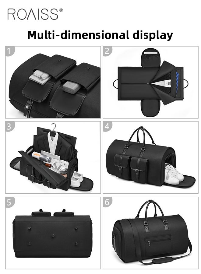 Multifunctional Expandable Suit Bag for Man Business Large Capacity Fitness Luggage Bag Mans Foldable Waterproof Multi Compartment Design Travel Bag with Independent Shoe Compartment