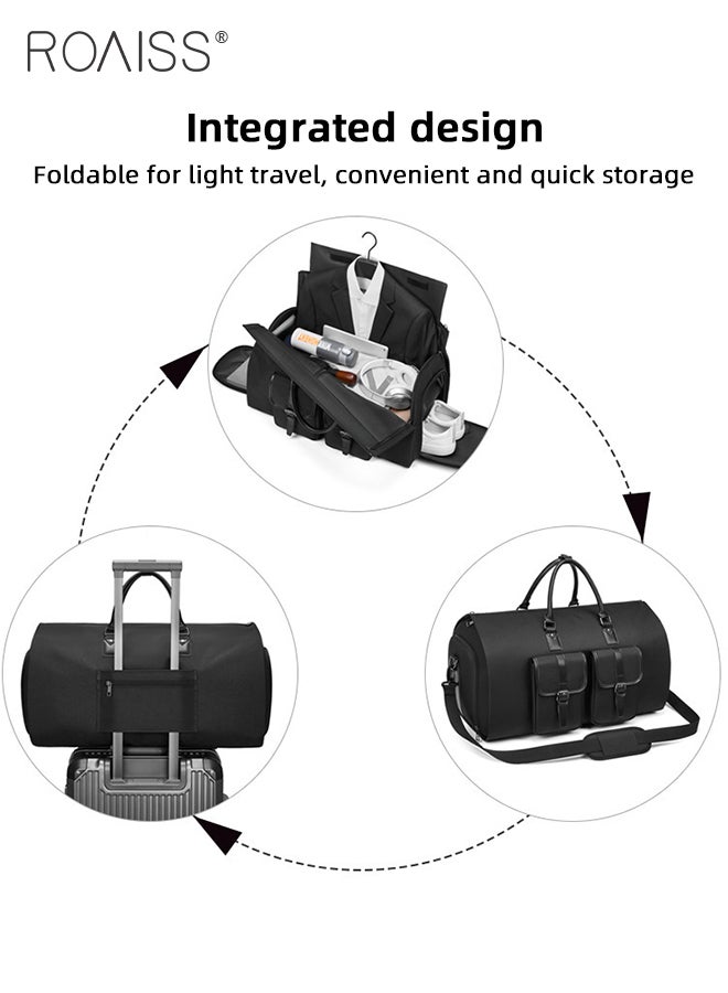 Multifunctional Expandable Suit Bag for Man Business Large Capacity Fitness Luggage Bag Mans Foldable Waterproof Multi Compartment Design Travel Bag with Independent Shoe Compartment