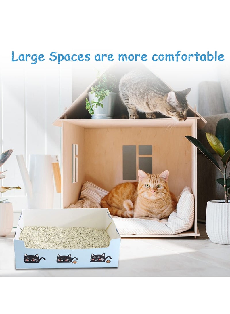 Disposable Litter Boxes for Cats, 10 Pack Foldable Waterproof Travel Litter Tray, Portable Cardboard Liner Cat Litter Tray for Cat Small Pet Indoor Outdoor Travel (15.4 x 11.4 x 4.72 inches)