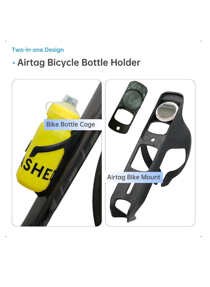 Airtag Bike Mount Hidden on Water Bottle Holder, Road Bike Anti-Theft Air tag GPS Tracker, AirTag Bike Mount, Waterproof Airtag Holder & Water Bottle Cage for All Bicycle, Plastic Drink Cup Bracket