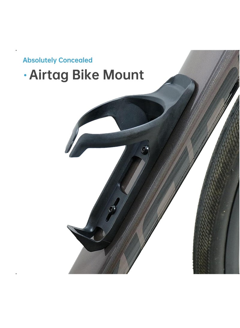 Airtag Bike Mount Hidden on Water Bottle Holder, Road Bike Anti-Theft Air tag GPS Tracker, AirTag Bike Mount, Waterproof Airtag Holder & Water Bottle Cage for All Bicycle, Plastic Drink Cup Bracket