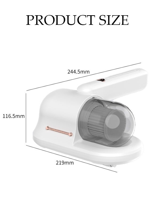 Mattress Vacuum Cleaner Handheld UV Bed Vacuum Mite Removal Instrument Wireless Mite Remover Cleaning Machine for Pillows Sheets Mattresses Sofas Plush Toys and Other Fabric Surfaces