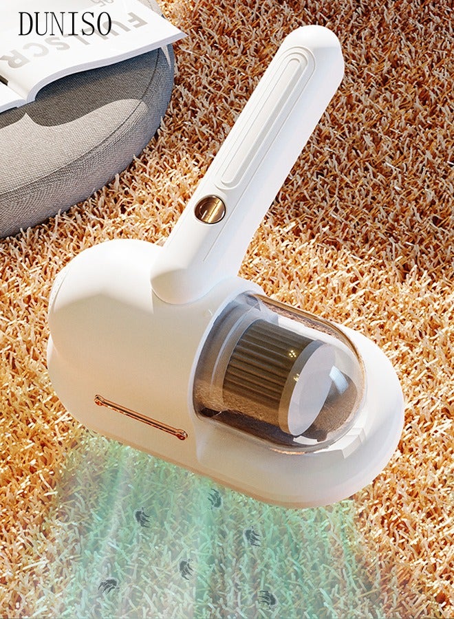 Mattress Vacuum Cleaner Handheld UV Bed Vacuum Mite Removal Instrument Wireless Mite Remover Cleaning Machine for Pillows Sheets Mattresses Sofas Plush Toys and Other Fabric Surfaces