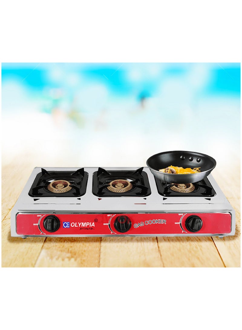 Stainless Steel Gas Stove With Three Gas Burner