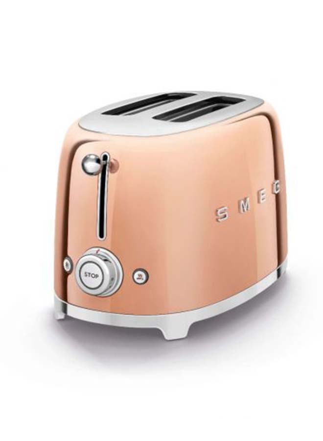 50's Retro Style Aesthetic 2 Slice Toaster 950 W 1035 W TSF01RGAU Rose Gold