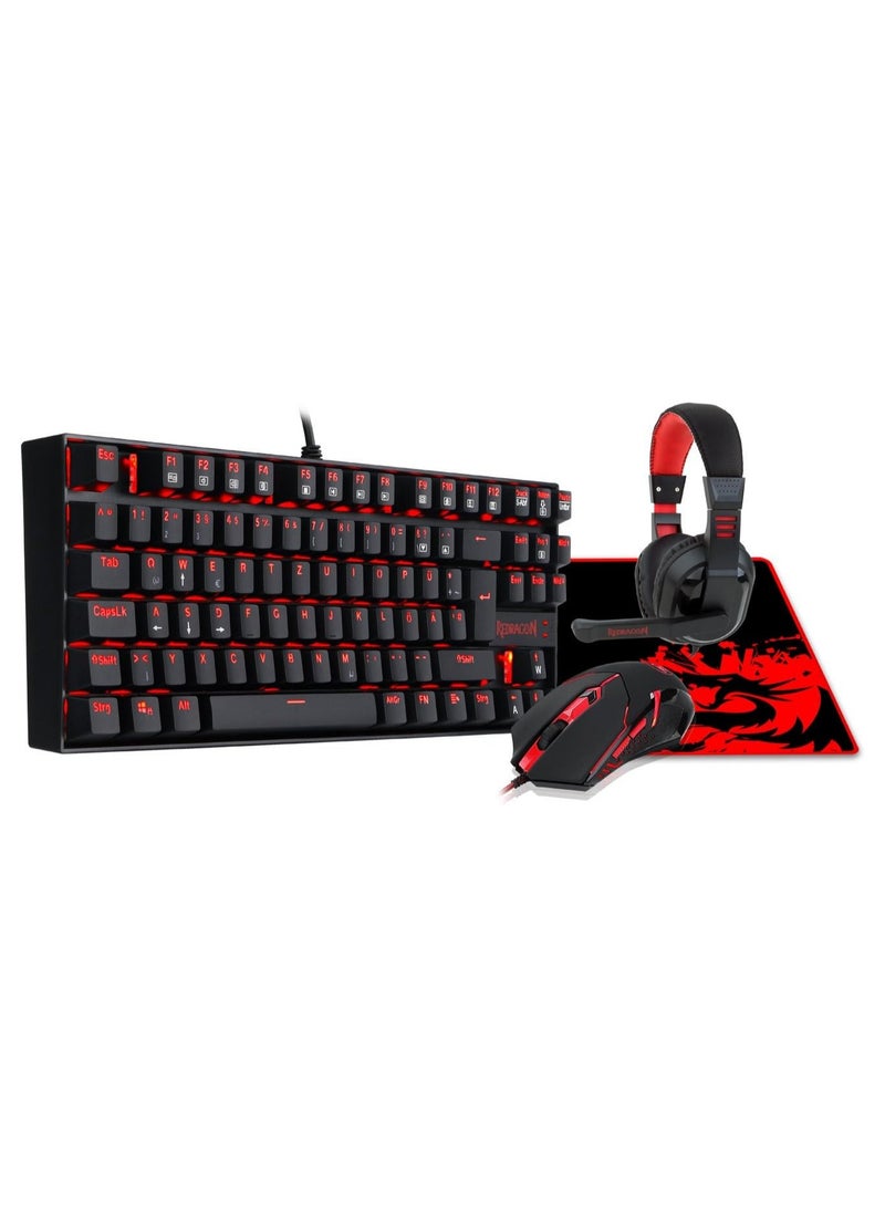 Redragon 4in1 combo: K552-2+M601+H120+P001, w/adapter