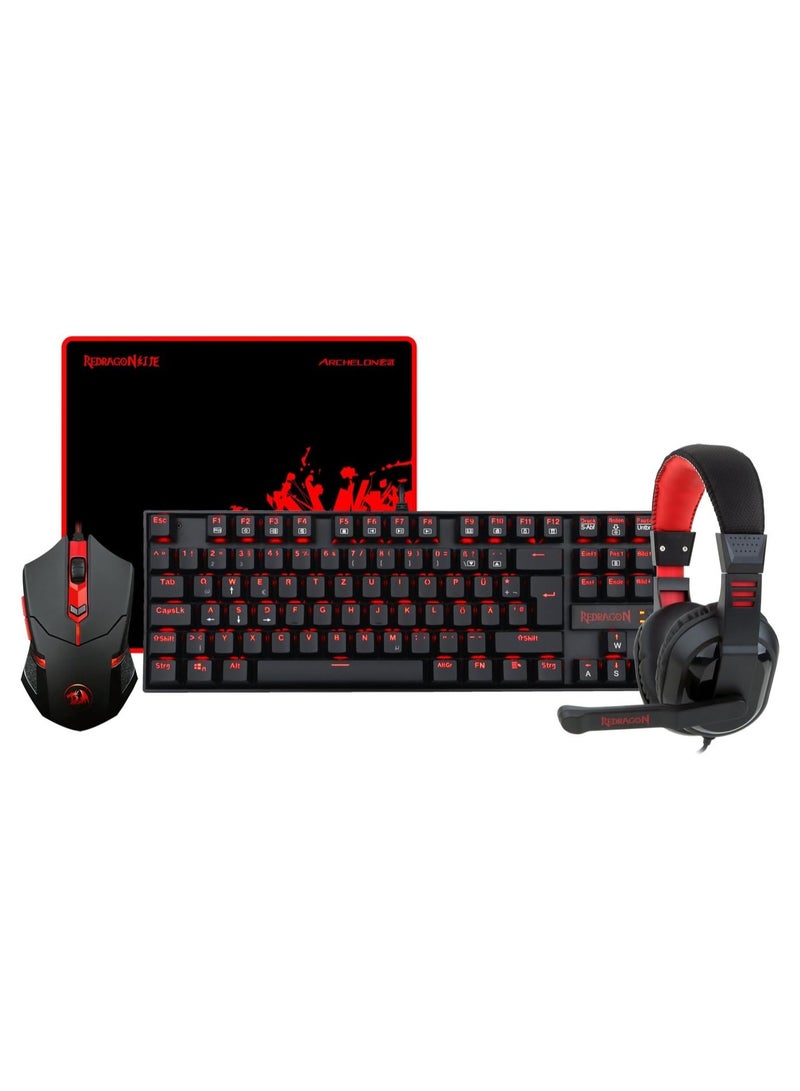 Redragon 4in1 combo: K552-2+M601+H120+P001, w/adapter